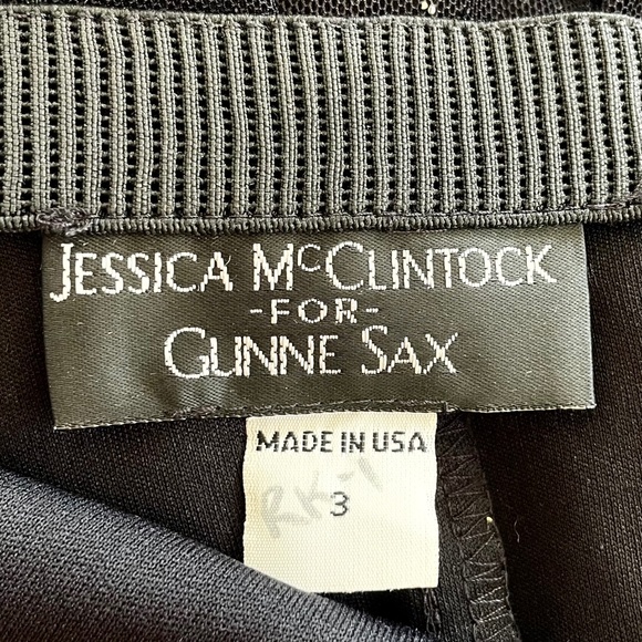 ✨JESSICA McCLINTOCK for GUNNE SAX✨ Vintage Mermaid Halter Gown in Black Sz 3 - Picture 6 of 8